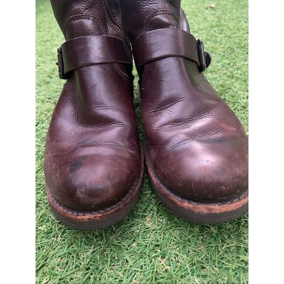 FRYE Veronica BROWN Leather MOTO Ankle Boots sz 8 $298 - Picture 5 of 10